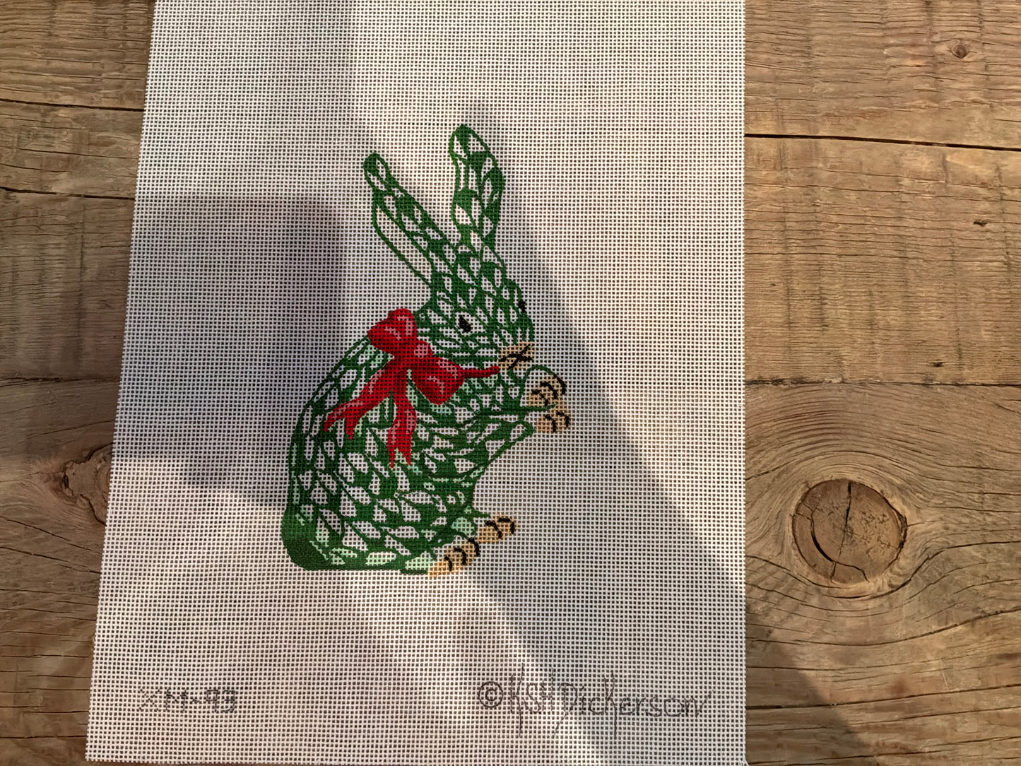 Kate Dickerson | Christmas Herend Standing Bunny| Canvas