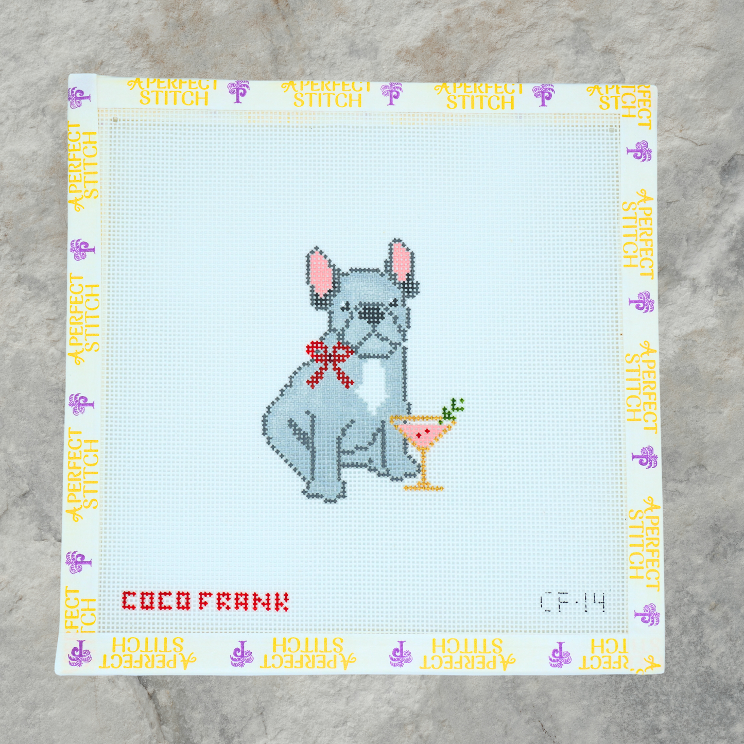 Coco Frank | CF-14 French Bulldog with Martini | Canvas