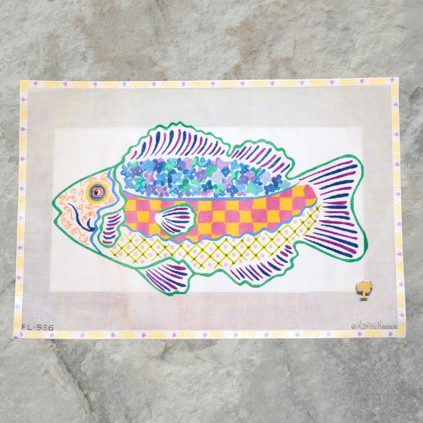 Kate Dickerson | PL-S586 Multicolor Fish Pillow | Canvas