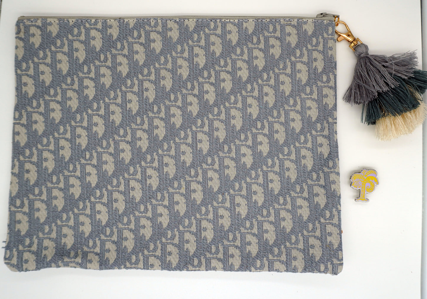 Voila | Designer Logo Clutch | Dior Light Blue | Self- Finishing