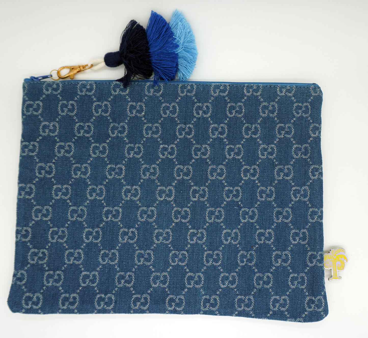 Voila | Designer Logo Clutch | Gucci Denim | Self- Finishing