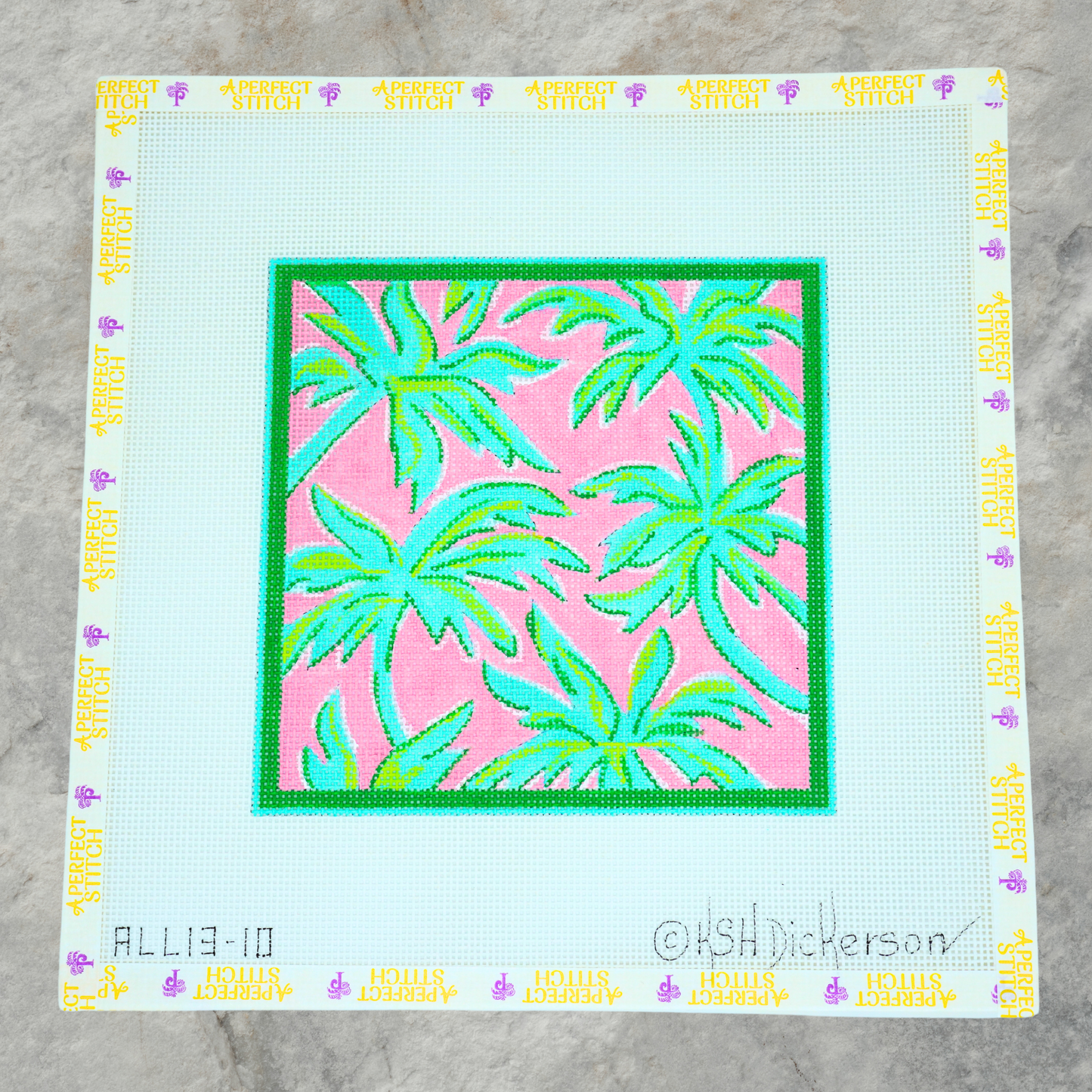 Kate Dickerson | ALL13-10 Pink and Green Palm Trees | Canvas