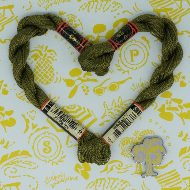 DMC 5 Pearl Cotton | 3011 Deep Olive | Thread