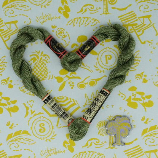 DMC 5 Pearl Cotton | 3052 Silver Green | Thread