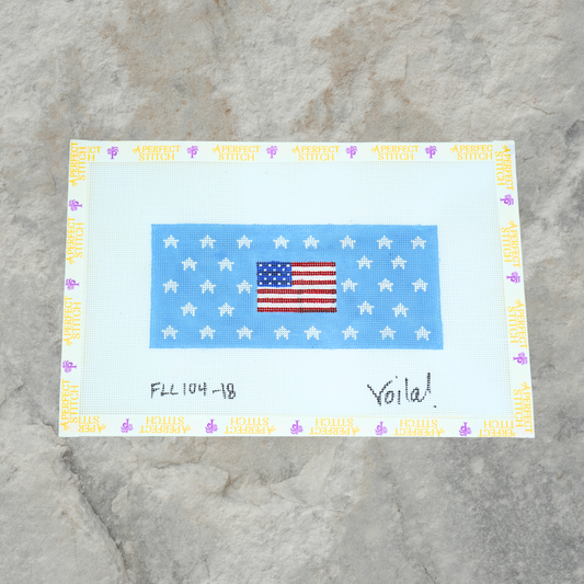 Voila | FLL104-18 American Flag Flask Holder | Canvas