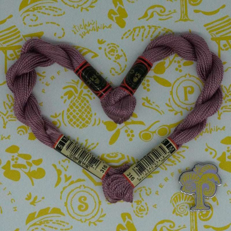 DMC 5 Pearl Cotton | 316 Metallic Heather | Thread