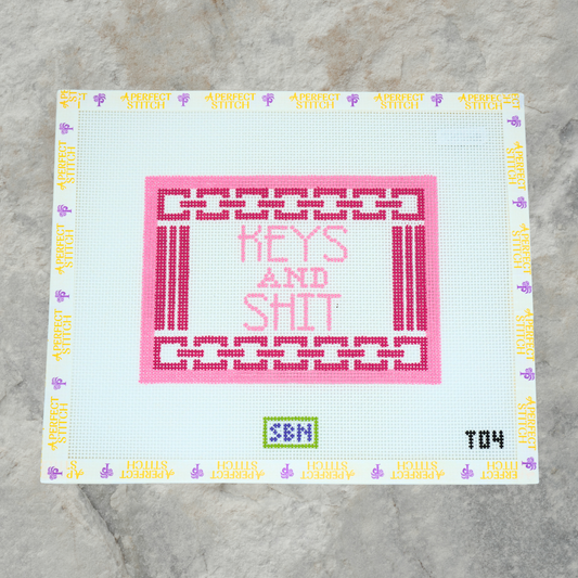Susan Battle Needlepoint | T04 Keys and Shit | Canvas
