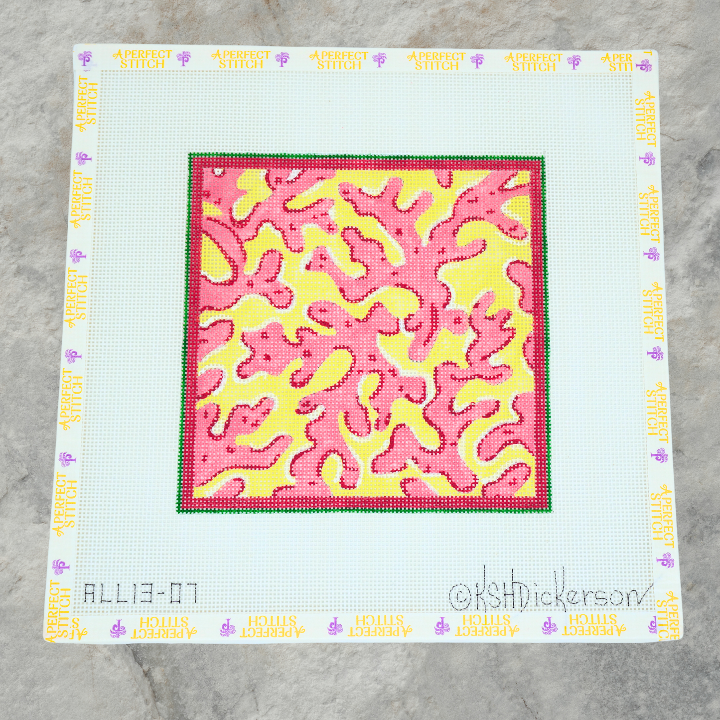 Kate Dickerson | ALL13-07 Pink and Yellow Coral | Canvas