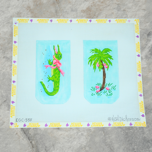 Kate Dickerson | EGC-55F Crocodile Palm Tree Eyeglass Case | Canvas