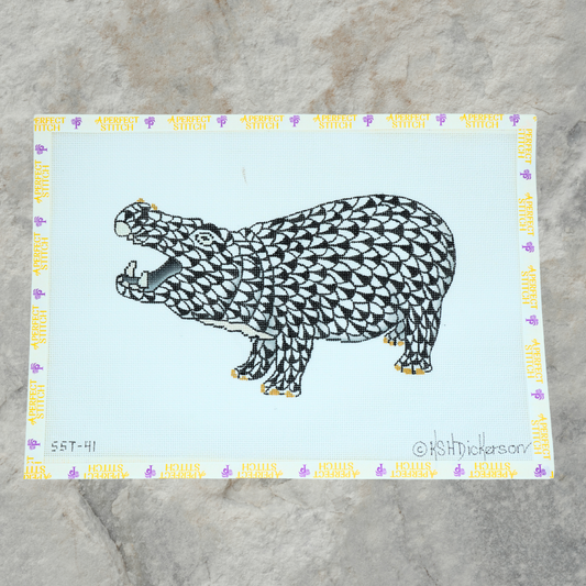 Kate Dickerson | SST-41 Black Hippo | Canvas