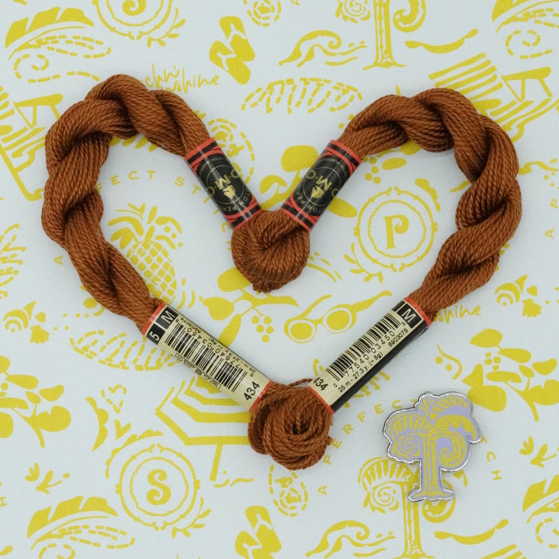 DMC 5 Pearl Cotton | 434 Cigar Brown | Thread