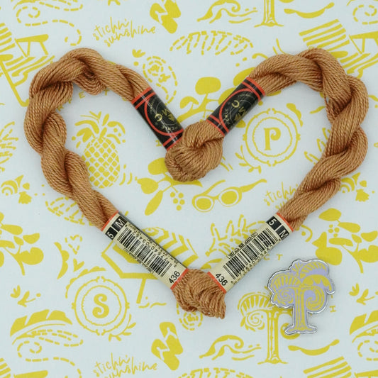 DMC 5 Pearl Cotton | 436 Metallic Teddy | Thread