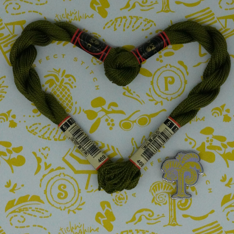 DMC 5 Pearl Cotton | 469 Golden Moss Green | Thread