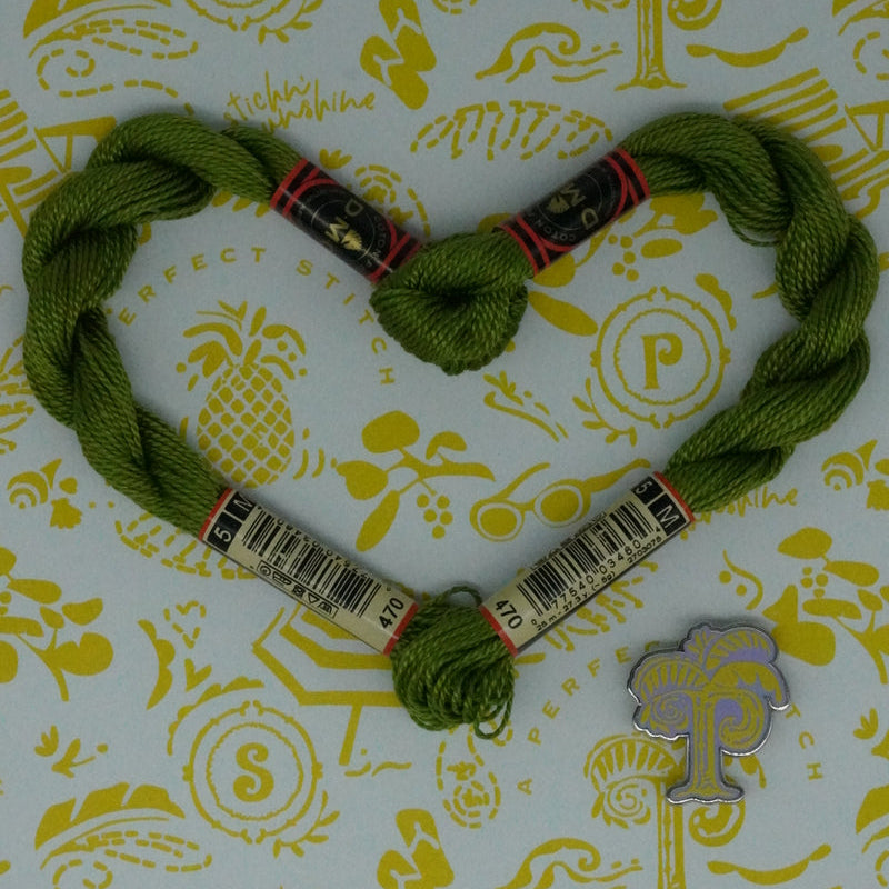 DMC 5 Pearl Cotton | 470 Olive Green | Thread