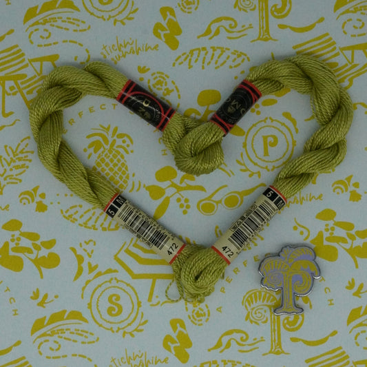 DMC 5 Pearl Cotton | 472 Green Bud | Thread