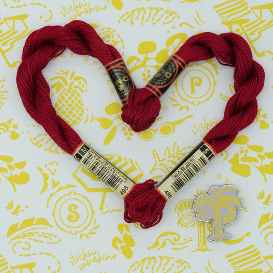 DMC 5 Pearl Cotton | 498 Red Kiss | Thread