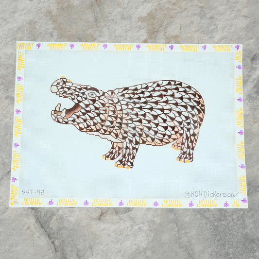 Kate Dickerson |  SST-42 Brown Hippo | Canvas