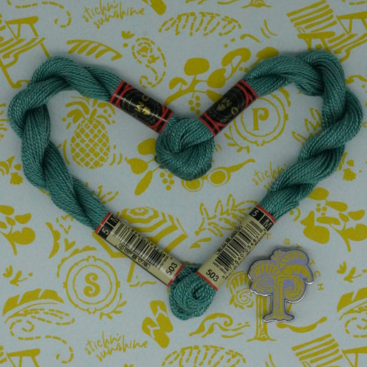 DMC 5 Pearl Cotton | 503 Thyme Green | Thread