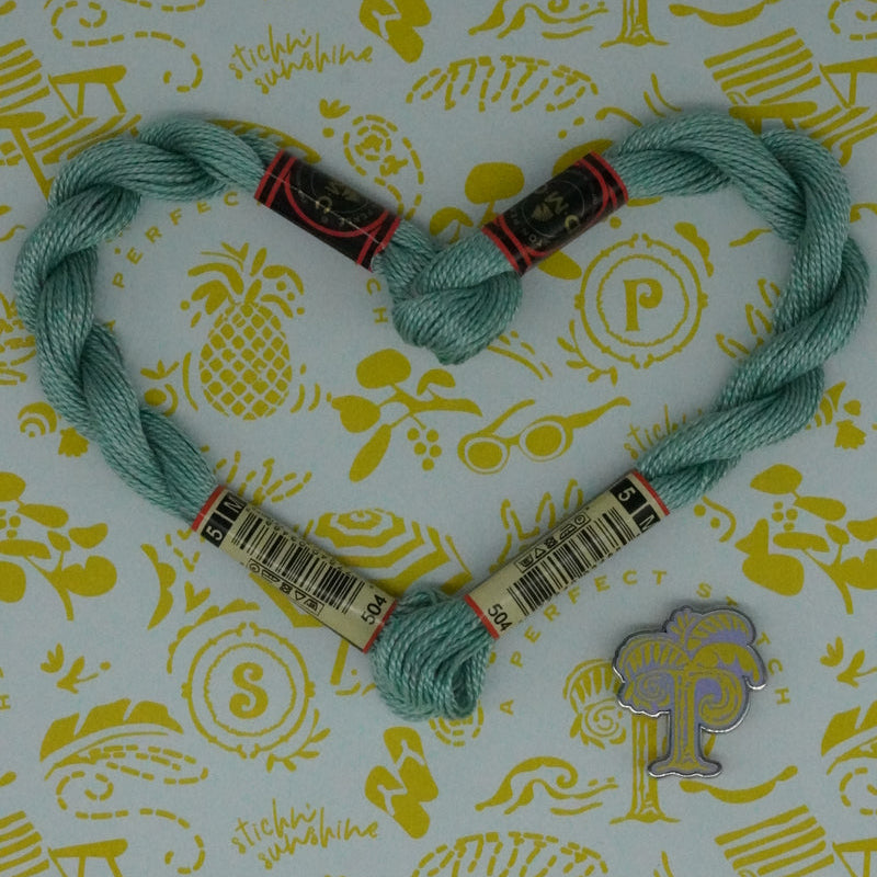 DMC 5 Pearl Cotton | 504 Blue Green Light | Thread