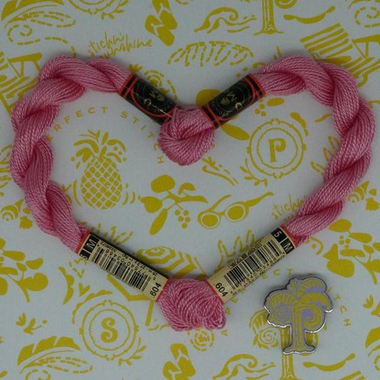 DMC 5 Pearl Cotton | 604 Pink Hyacinth | Thread