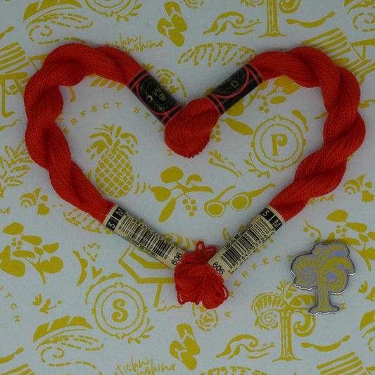 DMC 5 Pearl Cotton | 606 Bright Red | Thread