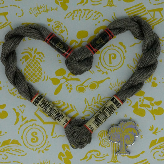 DMC 5 Pearl Cotton | 646 Smoke Grey | Thread