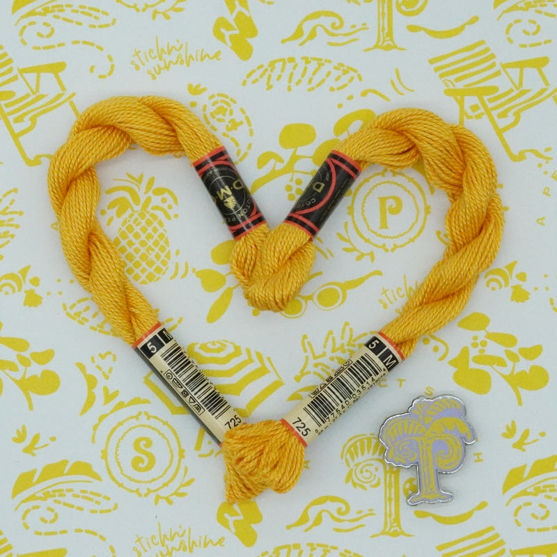 DMC 5 Pearl Cotton | 725 Topaz Medium Light | Thread