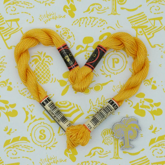 DMC 5 Pearl Cotton | 725 Topaz Medium Light | Thread