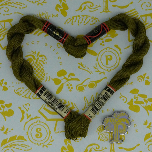 DMC 5 Pearl Cotton | 732 Light Bronzed Green | Thread