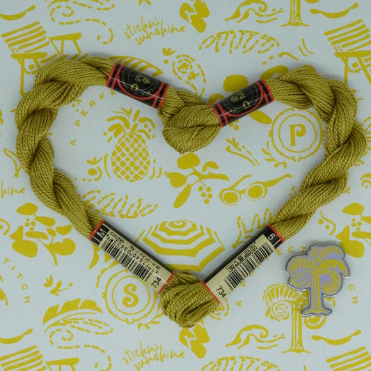 DMC 5 Pearl Cotton | 734 Broken Olive | Thread