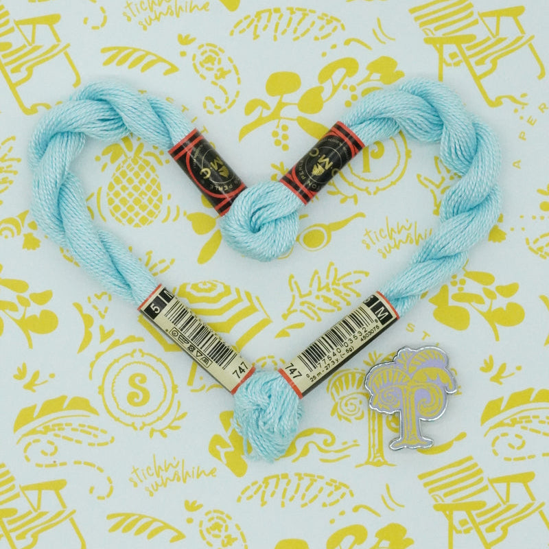 DMC 5 Pearl Cotton | 747 Pearlescent Blue Sea Mist | Thread