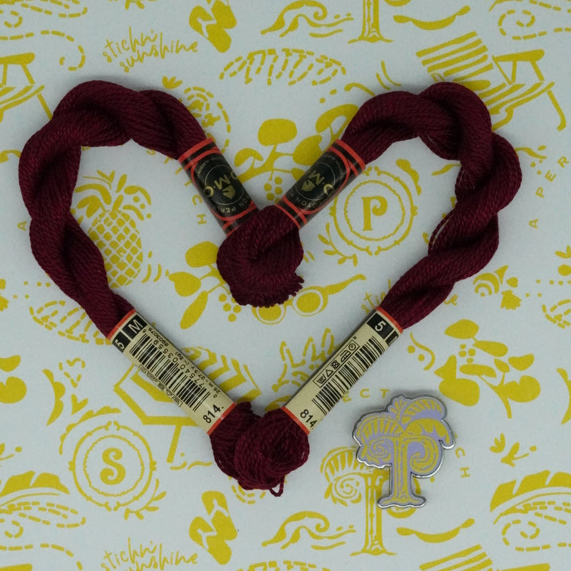 DMC 5 Pearl Cotton | 814 Garnet Dark | Thread