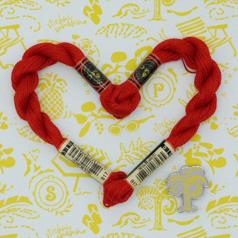 DMC 5 Pearl Cotton | 817 Japanese Red | Thread