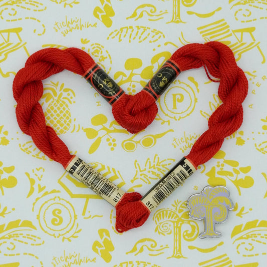 DMC 5 Pearl Cotton | 817 Japanese Red | Thread