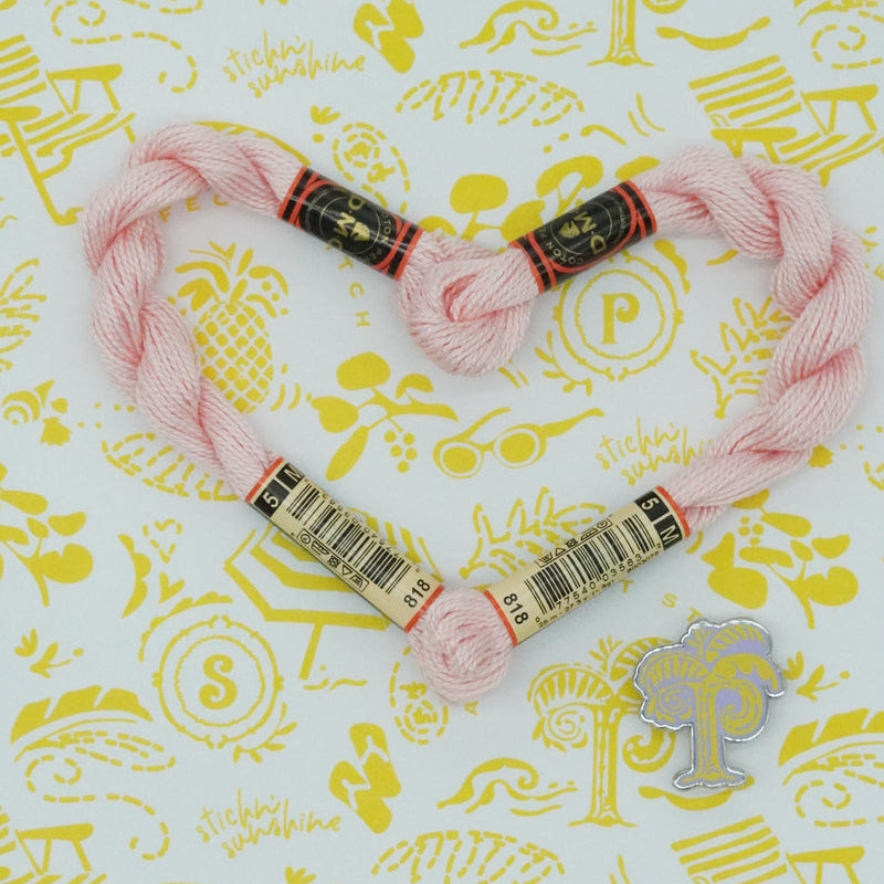 DMC 5 Pearl Cotton | 818 Pearlescent Powder Pink | Thread