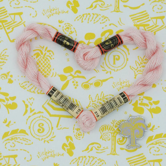 DMC 5 Pearl Cotton | 818 Pearlescent Powder Pink | Thread