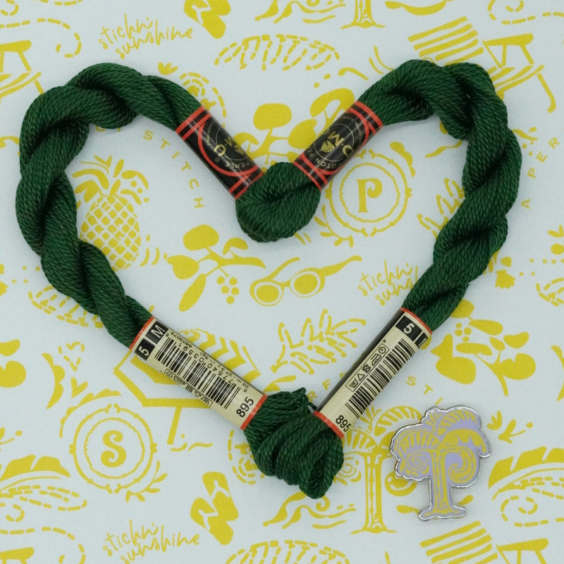 DMC 5 Pearl Cotton | 895 Bottle Green | Thread