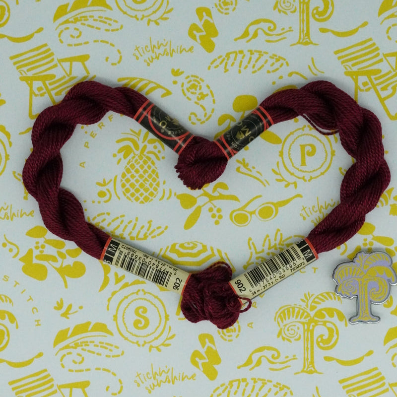 DMC 5 Pearl Cotton | 902 Magenta Red | Thread