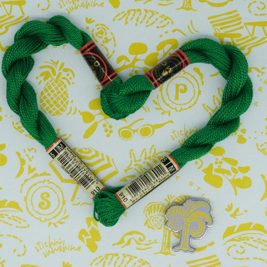 DMC 5 Pearl Cotton | 910 Emerald Green Dark | Thread