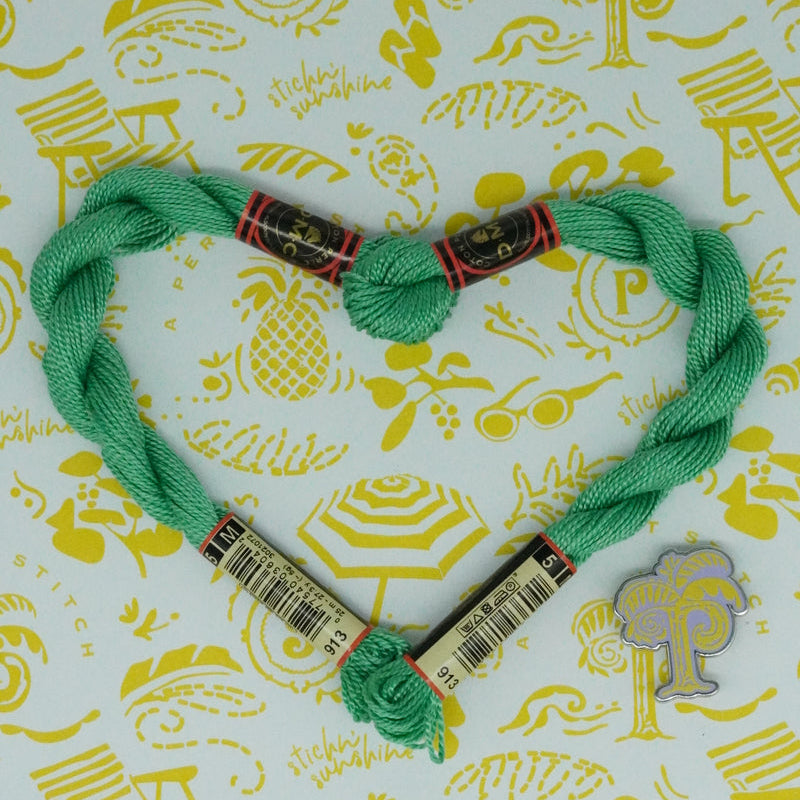 DMC 5 Pearl Cotton | 913 Jade | Thread