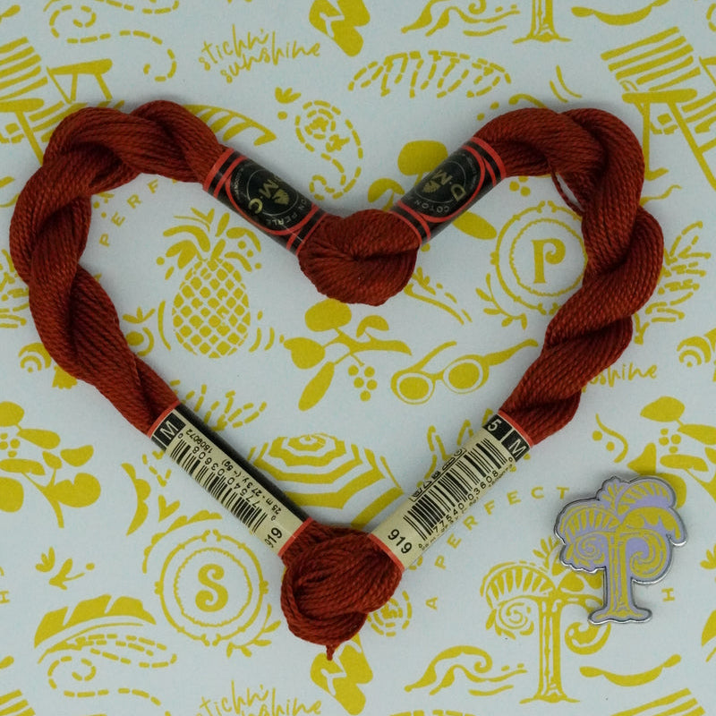 DMC 5 Pearl Cotton | 919 Terracotta Brown | Thread
