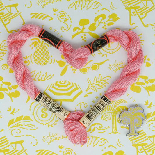 DMC 5 Pearl Cotton | 957 Bubblegum Pink | Thread