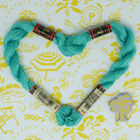 DMC 5 Pearl Cotton | 959 Pale Viridian | Thread