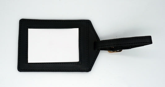 Tilli Tomas | Leather Luggage Tag | Black | Self- Finishing
