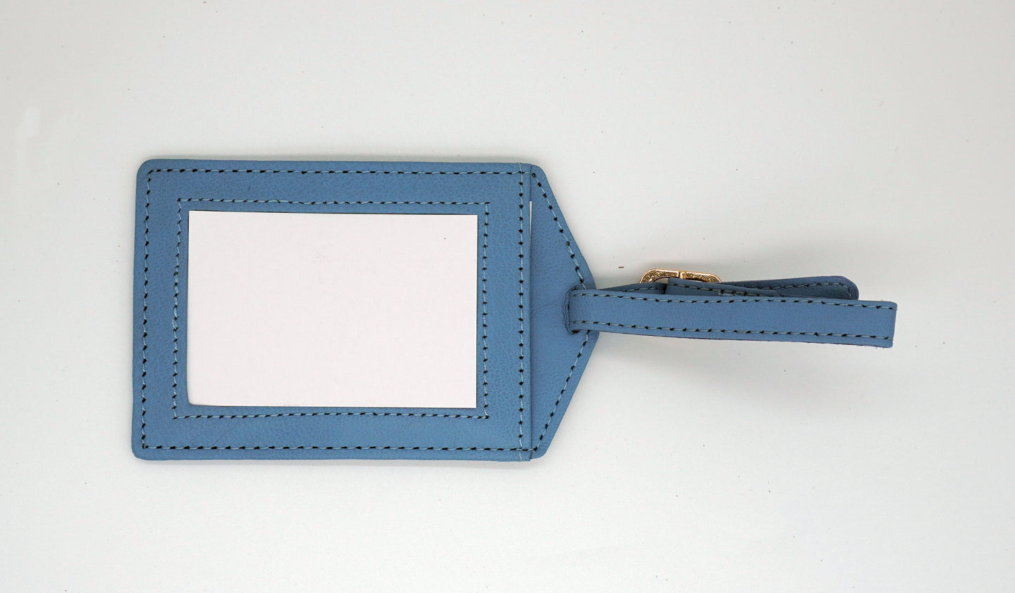 Tilli Tomas | Leather Luggage Tag | Aqua | Self- Finishing