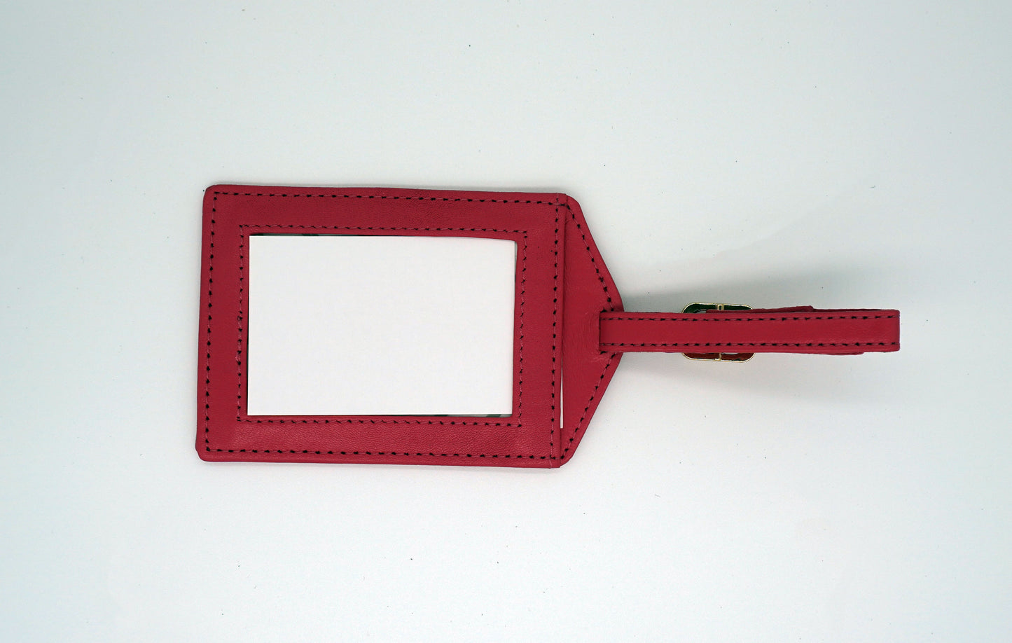 Tilli Tomas | Leather Luggage Tag | Hot Pink | Self- Finishing