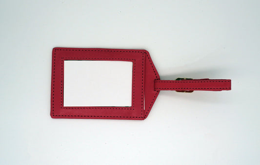 Tilli Tomas | Leather Luggage Tag | Hot Pink | Self- Finishing